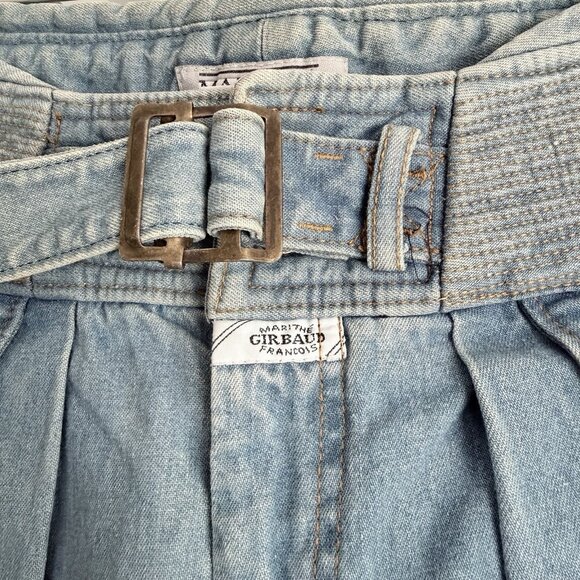 Vintage Marithe Francois Girbaud Pleated High Rise Loose Jeans Sz 7/8 28” Waist - Picture 5 of 9